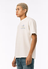 Buffalo David Bitton Tazro Men’s Tropical Palm And Gin Graphic Tee COLOR Milk 