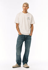 Buffalo David Bitton Tazro Men’s Tropical Palm And Gin Graphic Tee COLOR Milk 