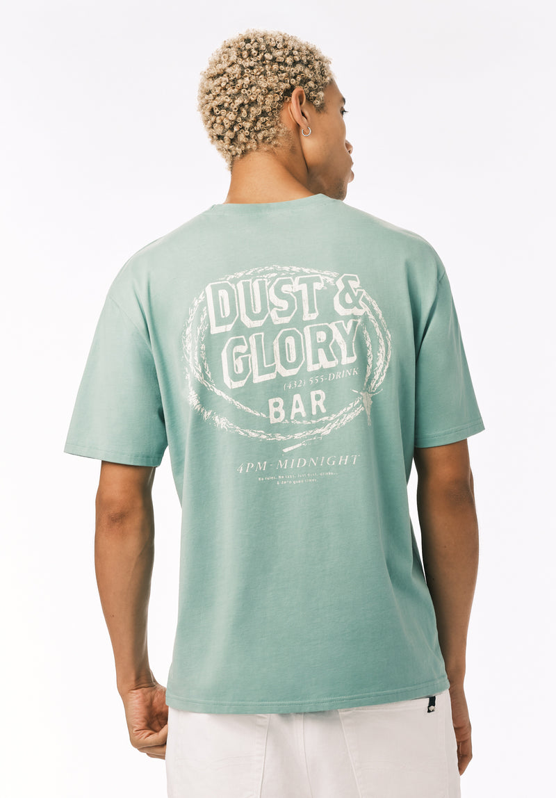 Teyze Men's Dust & Glory Skull Print Graphic Tee, Creme De Menthe