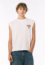 Buffalo David Bitton Kurt Men’s Cropped Graphic Tank COLOR White 