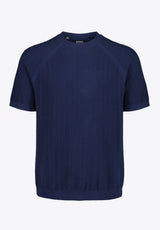 Wipped Men's Textured Knit Short-Sleeve Sweater Tee, Whale - BM24868