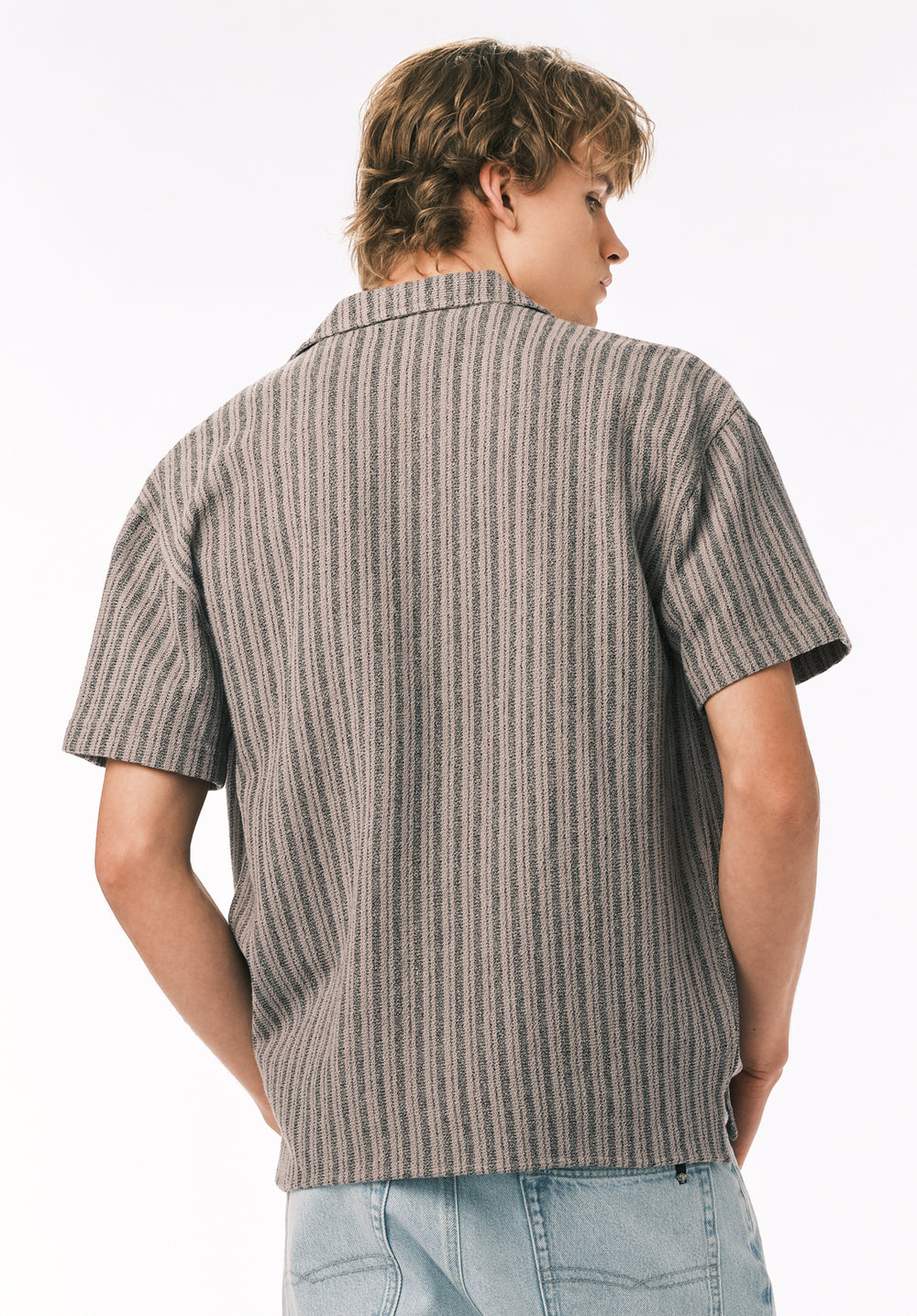 Koddy Men's Short Sleeve Boxy Striped Shirt, Meteorite – Buffalo Jeans