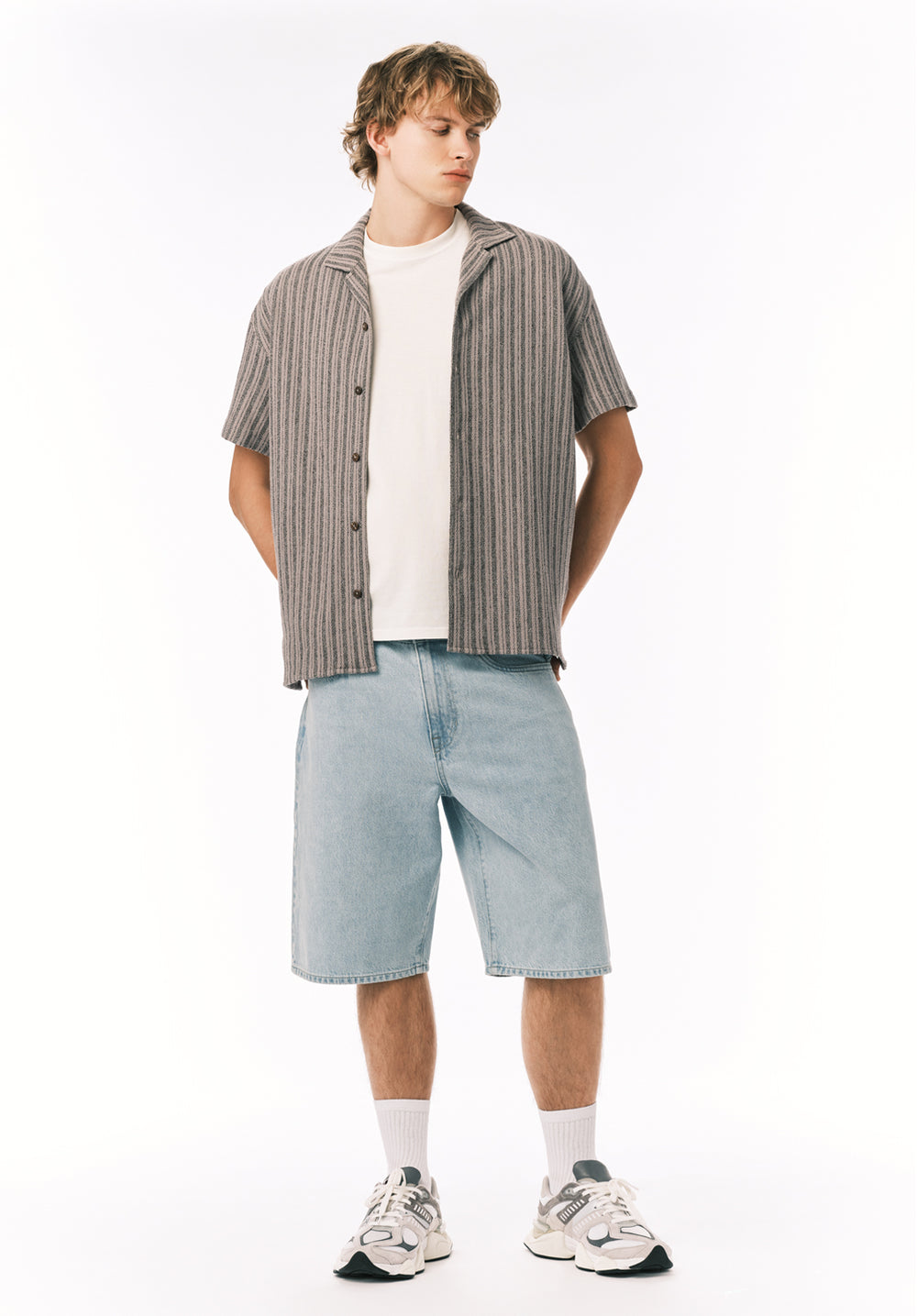 Koddy Men's Short Sleeve Boxy Striped Shirt, Meteorite – Buffalo Jeans