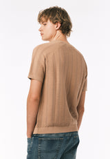 Buffalo David Bitton Wipped Men’s Short Sleeve Sweater Tee COLOR Roebuck 