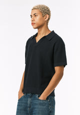 Buffalo David Bitton Wotex Men’s Short Sleeve Sweater Polo COLOR Midnight Blue 