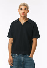 Buffalo David Bitton Wotex Men’s Short Sleeve Sweater Polo COLOR Midnight Blue 