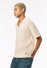 Buffalo David Bitton Wotex Men’s Short Sleeve Sweater Polo COLOR Buttercream 