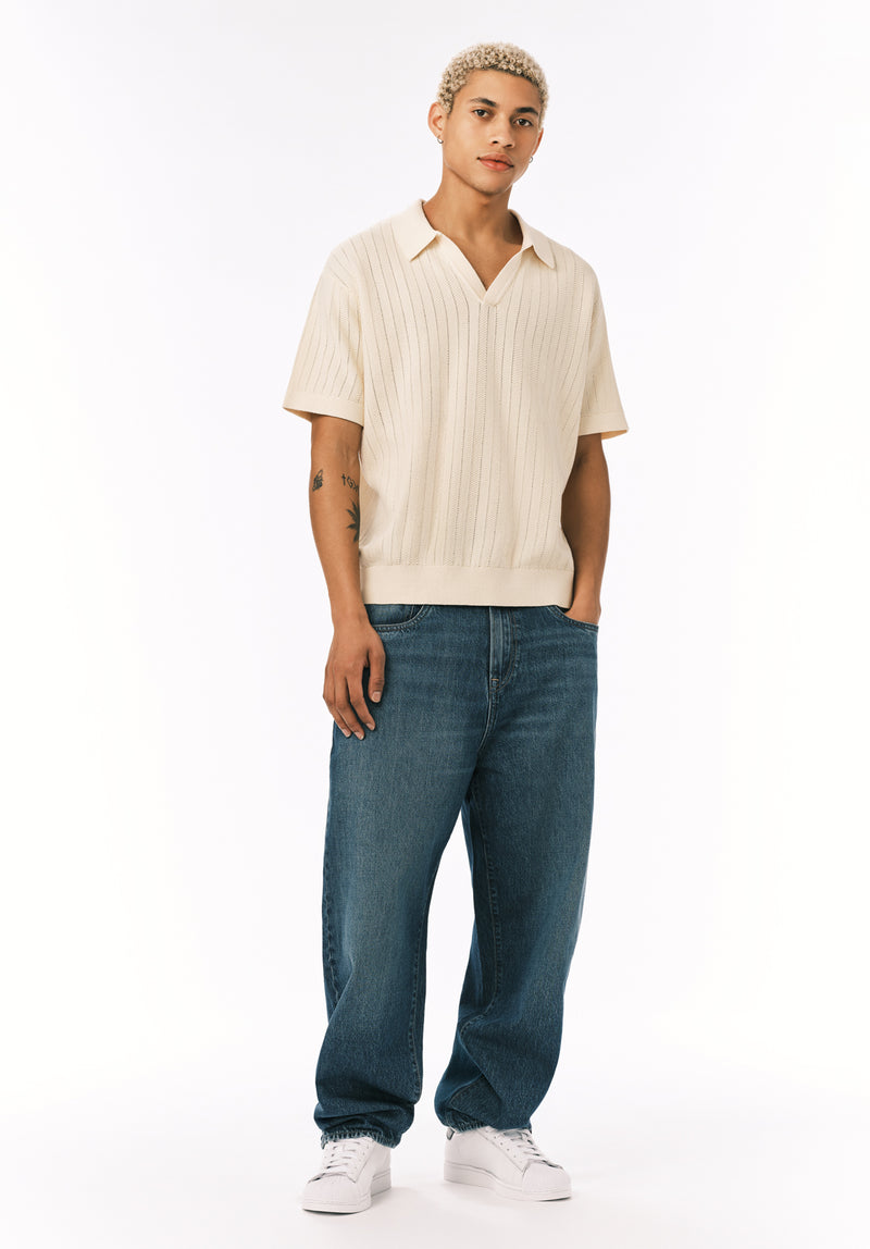 Wotex Men's Short Sleeve Sweater Polo, Buttercream – Buffalo Jeans