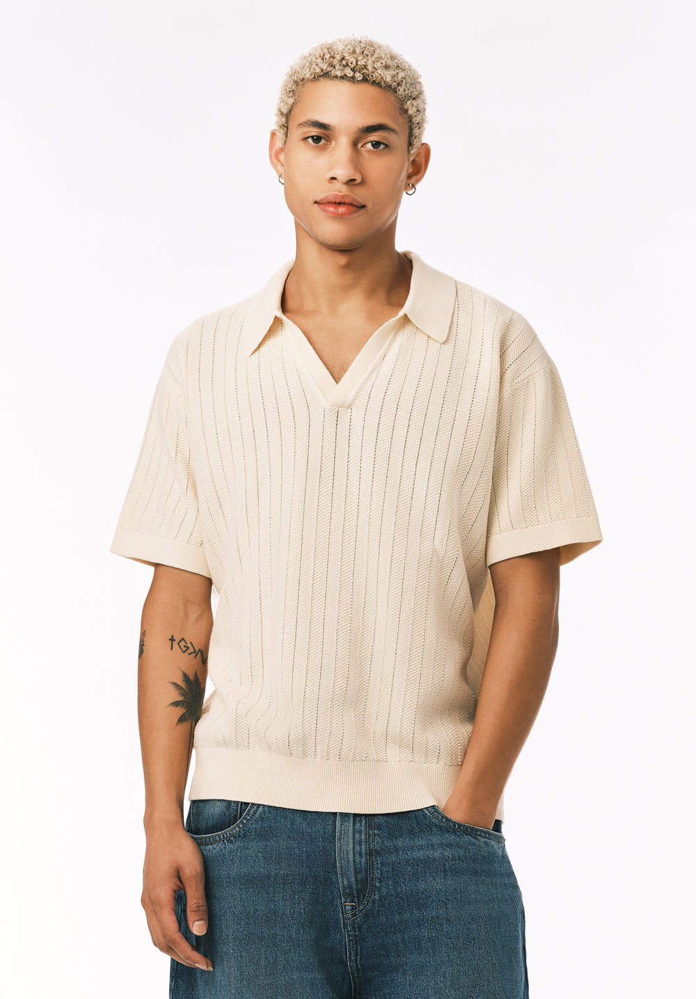 Wotex Men's Short Sleeve Sweater Polo, Buttercream – Buffalo Jeans