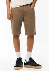 Buffalo David Bitton Relaxed Straight Dean Men's Freedom Flex Shorts COLOR Dark Beige 