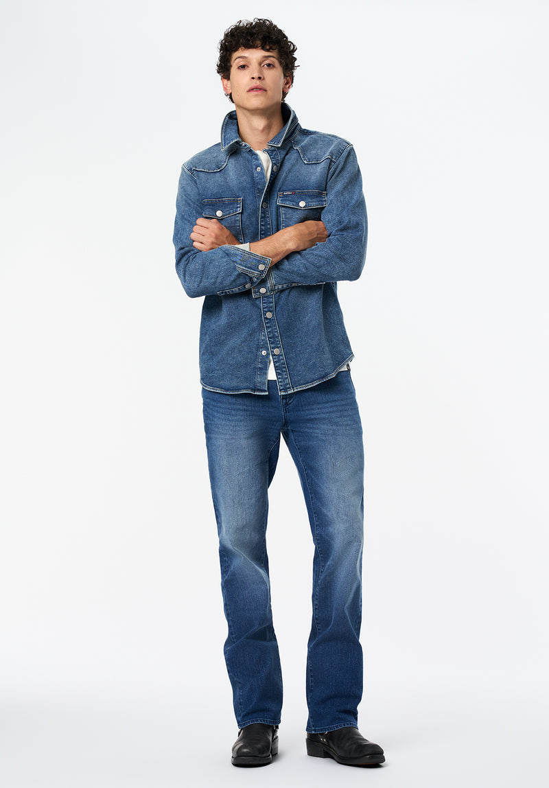 Buffalo Jeans Men's Shane Denim Shirt, Sanded And Vintage Blue - Size: M Buffalo Jeans Men's Shane Denim Shirt, Sanded And Vintage Blue - Size: M