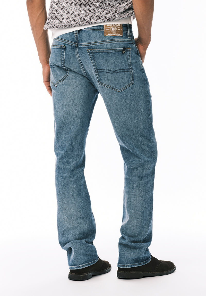 Relaxed Straight Driven Men's Jeans, Worn Out Blue - BM26155