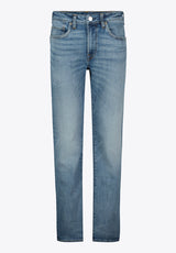 Relaxed Straight Driven Men's Jeans, Worn Out Blue - BM26155