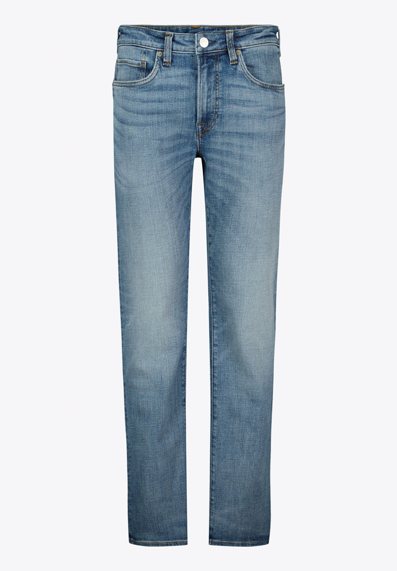 Relaxed Straight Driven Men's Jeans, Worn Out Blue - BM26155