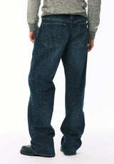 Loose Fit Matt Men's Jeans, Used And Worn Indigo - BM26157