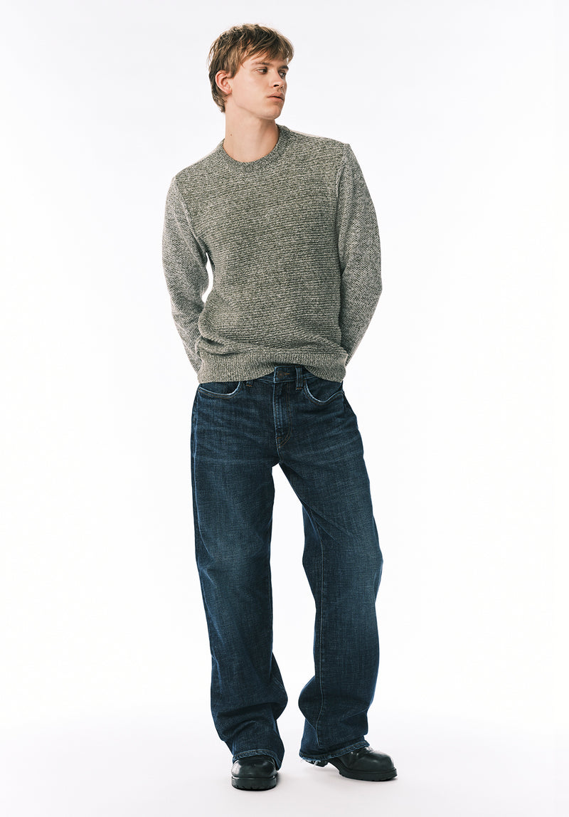 Loose Fit Matt Men's Jeans, Used And Worn Indigo - BM26157