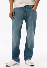 Buffalo David Bitton Straight Six Men's Freedom Flex Jeans Sanded Wash 
