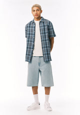 Buffalo David Bitton Mick Men's Wide Leg Denim Short Bleached Out 