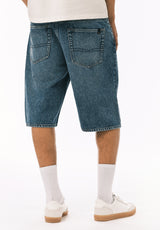 Buffalo David Bitton Mick Men's Wide Leg Denim Short COLOR Distressed Blue 
