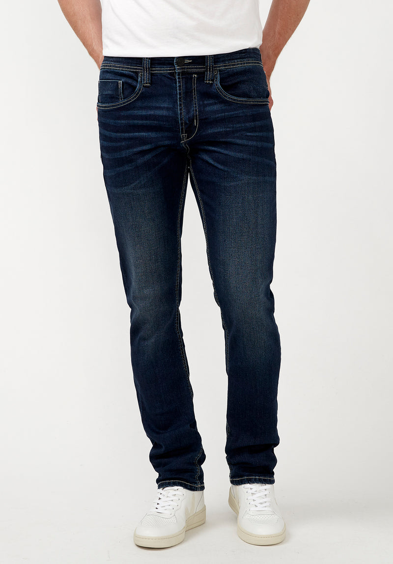 Buffalo David Bitton Slim Straight Classic Medium Blue Evan-X Jeans - BPM12633EL Color CLASSIC MEDIUM