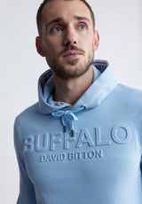 Buffalo David Bitton Fadol Men's Fleece Hoodie in Blue Sky - BPM13610V Color CLEAR SKY