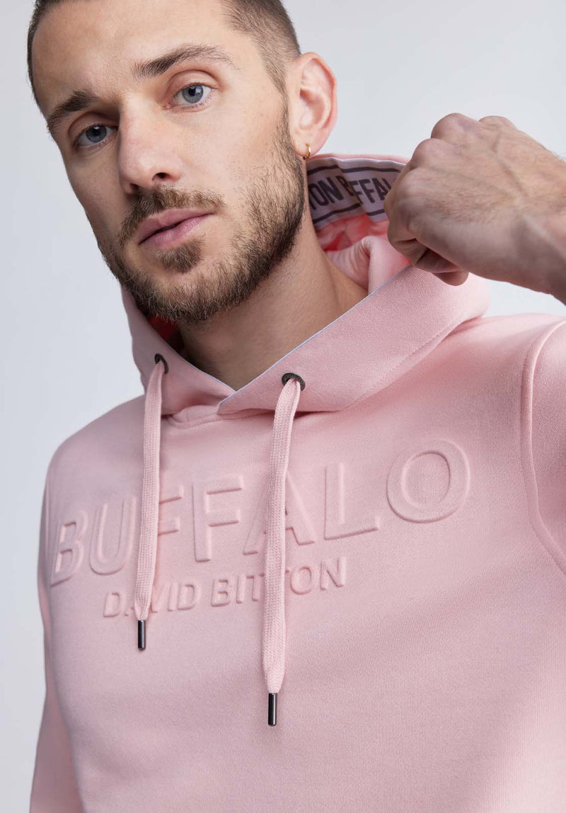 Buffalo David Bitton Fadol Men's Fleece Hoodie in Shell Pink  - BPM13610V Color SHELL PINK