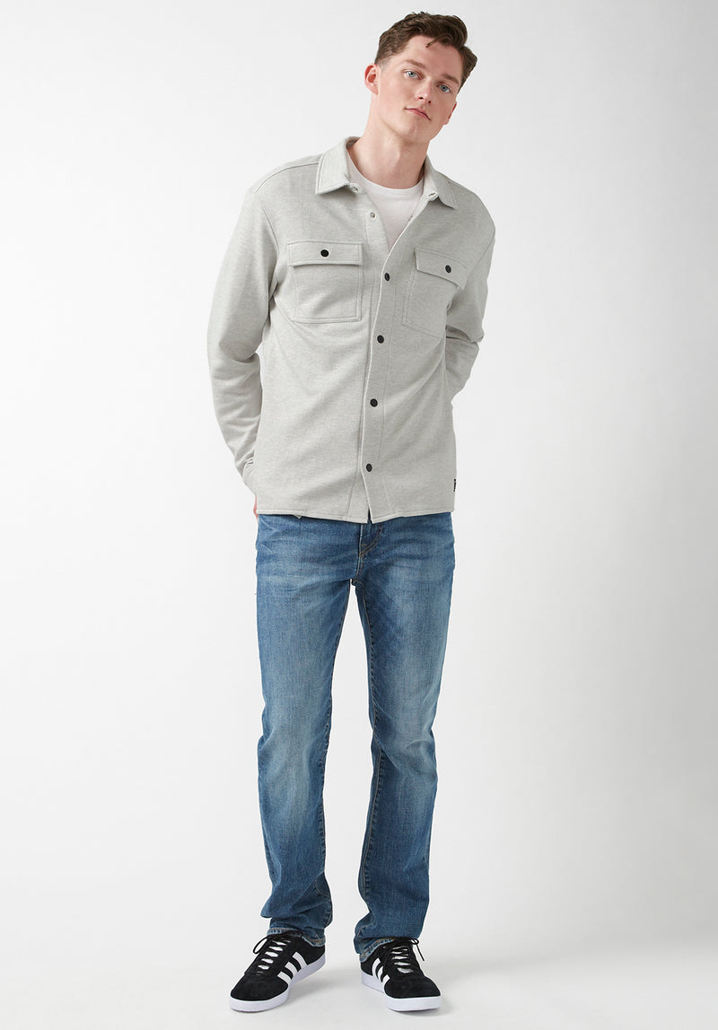 Buffalo David Bitton Fabion Light Heather Grey Men's Shirt Jacket - BPM14114 Color LIGHT HEATHER GREY