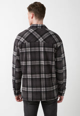 Buffalo David Bitton Sandis Black Plaid Fleece Shirt Jacket - BPM14426 Color BLACK PLAID