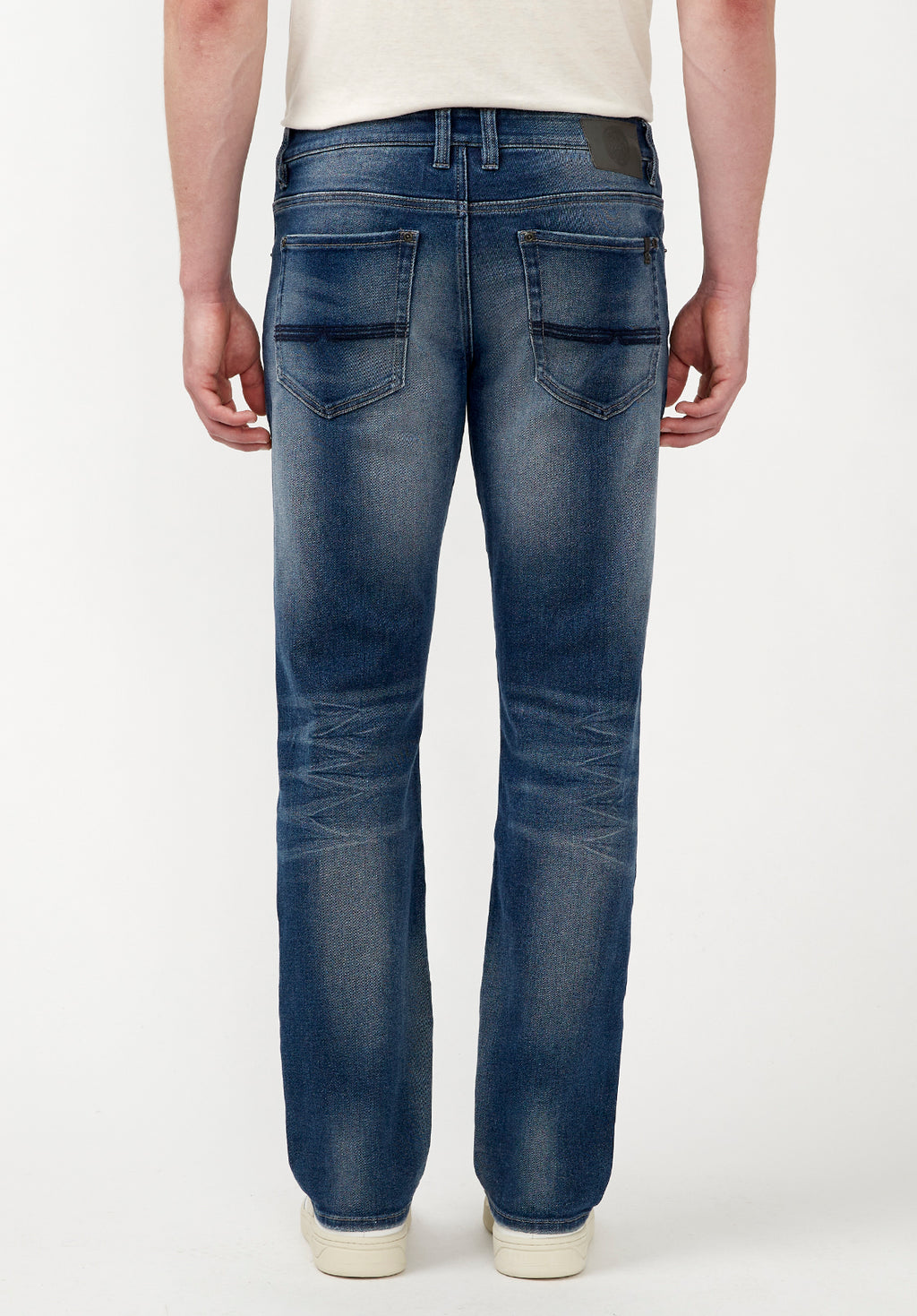 Six-Pocket Regular Fit Straight Leg Jeans Blue