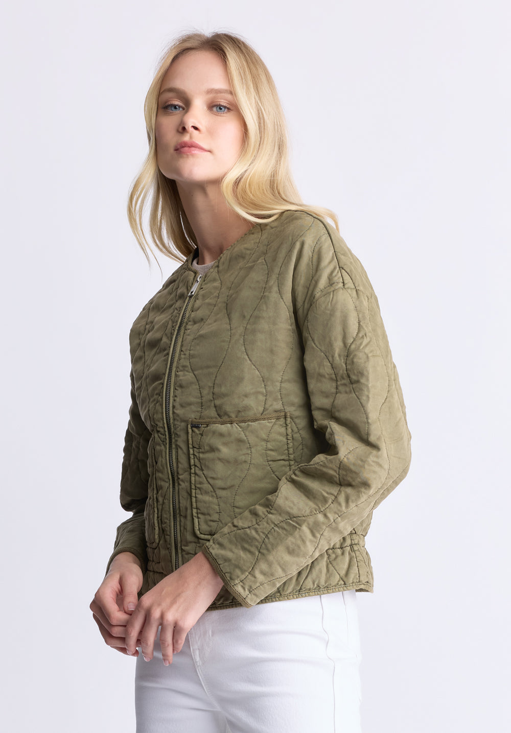 Annalee Women's Quilted Cropped Jacket, Olive – Buffalo Jeans