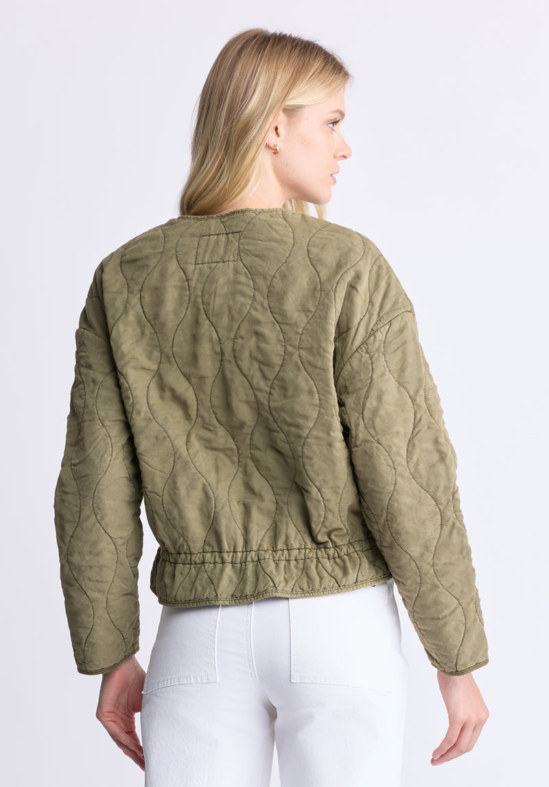 Annalee Women's Quilted Cropped Jacket, Olive green – Buffalo Jeans