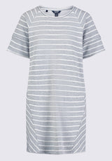 Buffalo David Bitton Delfina Women's T-Shirt Dress, Grey and White Striped - KD0006S Color 
