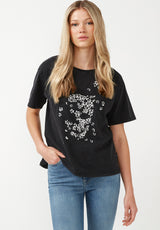 Buffalo David Bitton Darcy Black Women's Boyfriend T-Shirt - KT0042S Color BLACK