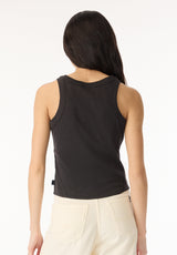 Regine Women's Ribbed Tank Top, Carbon black - KT0119H