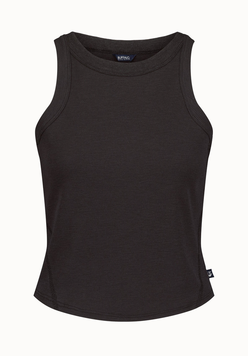 Regine Women's Ribbed Tank Top, Carbon black – Buffalo Jeans