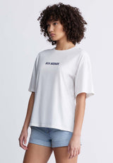 Buffalo David Bitton Abbey Women's Oversized Printed T-Shirt in White - KT0136P Color WHITE