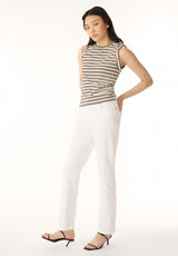 Buffalo Women Tops White Knit Tees Short Sleeve 