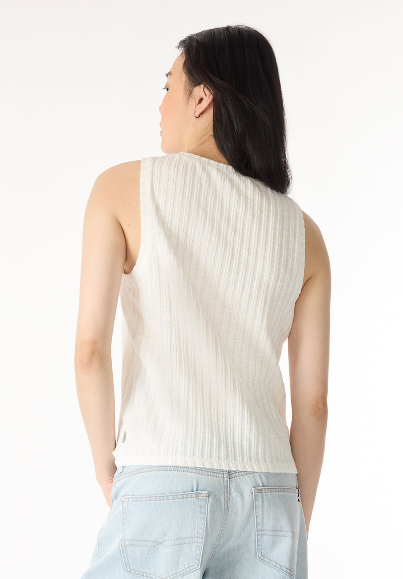 Thurryn Women's Rib Knit Tank Top, Blanc – Buffalo Jeans