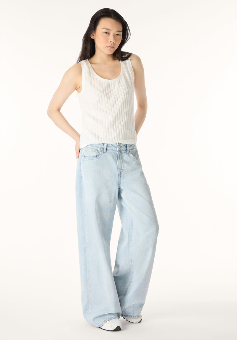 Thurryn Women's Rib Knit Tank Top, Blanc – Buffalo Jeans