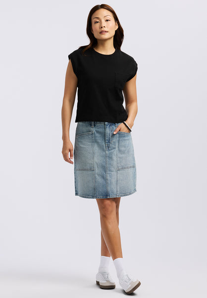 Amandine Women's Cap-Sleeve Crop Top, Black – Buffalo Jeans