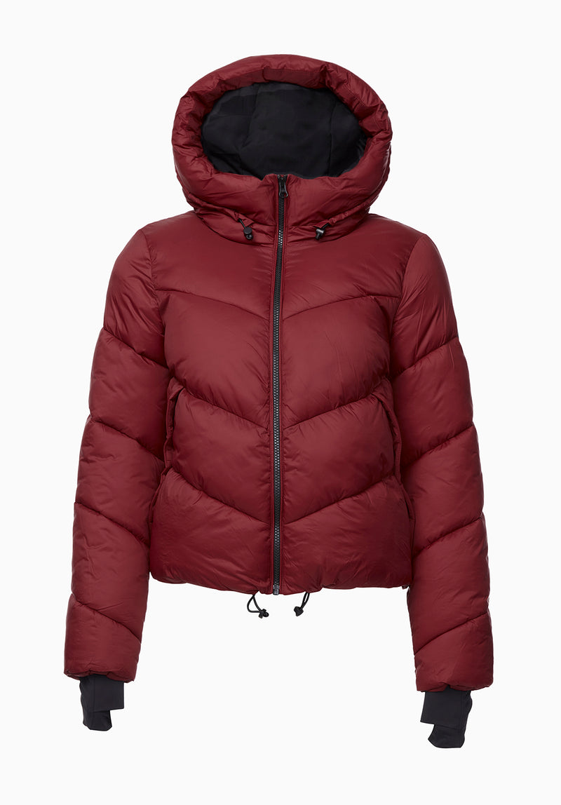 Janice Chilli Red Ladies Puffer Jacket - OBLEF008