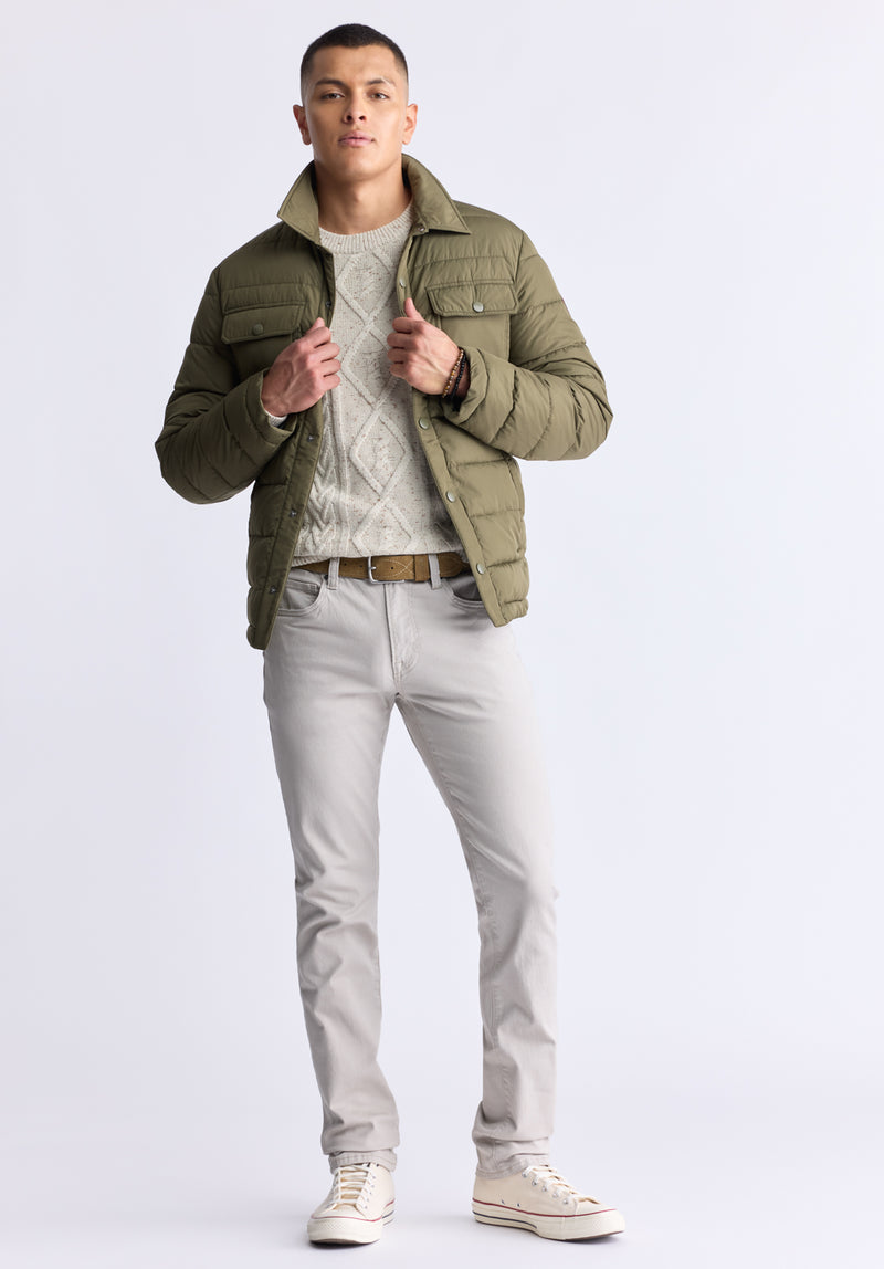 Buffalo Jeans Men's Aiden Quilted Button-Front Jacket, Verde