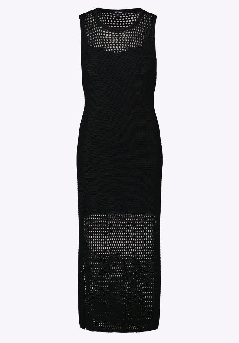 Buffalo Jeans Women's Bronwen Sleeveless Open-Knit Midi Dress, Black - Size: XL Buffalo Jeans Women's Bronwen Sleeveless Open-Knit Midi Dress, Black - Size: XL