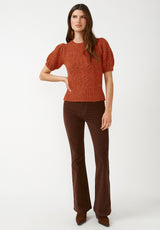 Buffalo David Bitton Lissa Ginger Women's Short Sleeve Sweater - SW0015F  