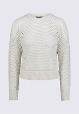 Braelynn Women’s Openwork Sweater in Off-White - SW0055P