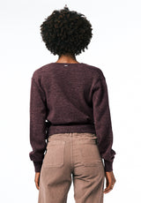 Jadis Women's Textured Knit Wrap Sweater with Side Tie color FIG