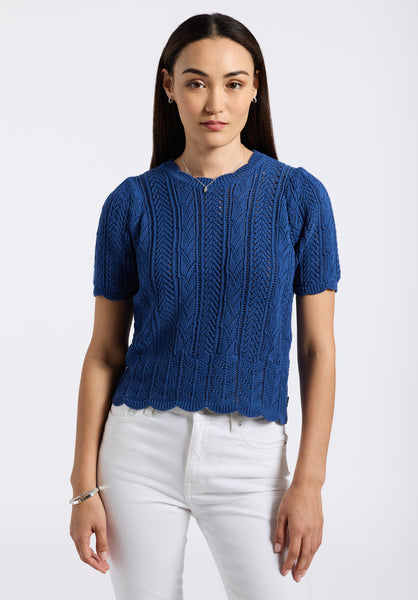 Posey Short Sleeve Crochet Knit Sweater – Buffalo Jeans