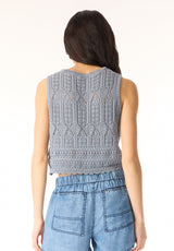 Buffalo Women Sweaters Blue Knit Sweaters V-Neckline Button-Down