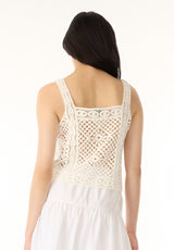 Thalassa Women's Crochet Tank Top, White - SW0121P