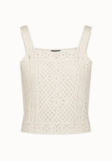 Thalassa Women's Crochet Tank Top, White - SW0121P